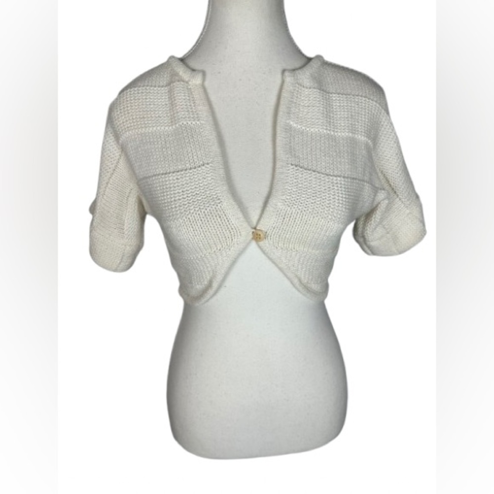 Trina Turk Ivory Knit Bolero Shrug
